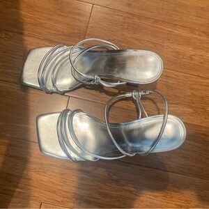 Elegant Silver Strappy Women's Sandals